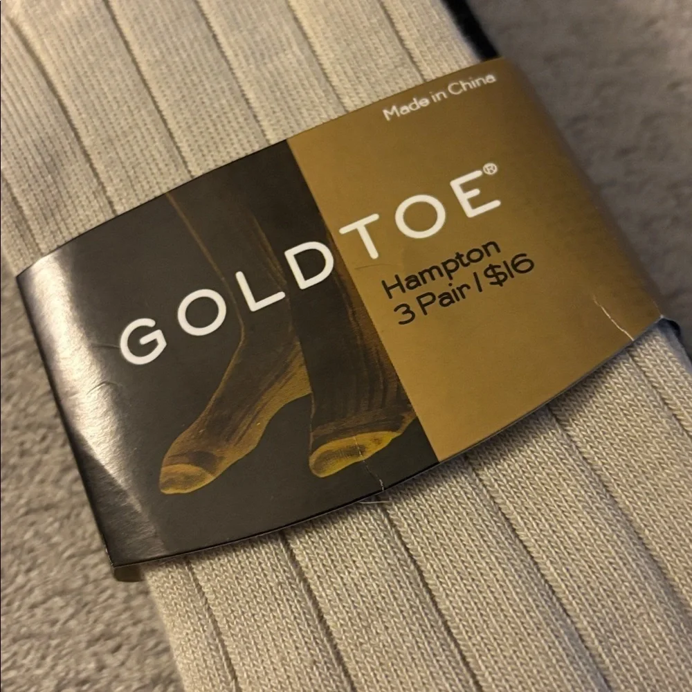 Gold Toe Men's Hampton Ribbed Socks - Black and Cream includes 2